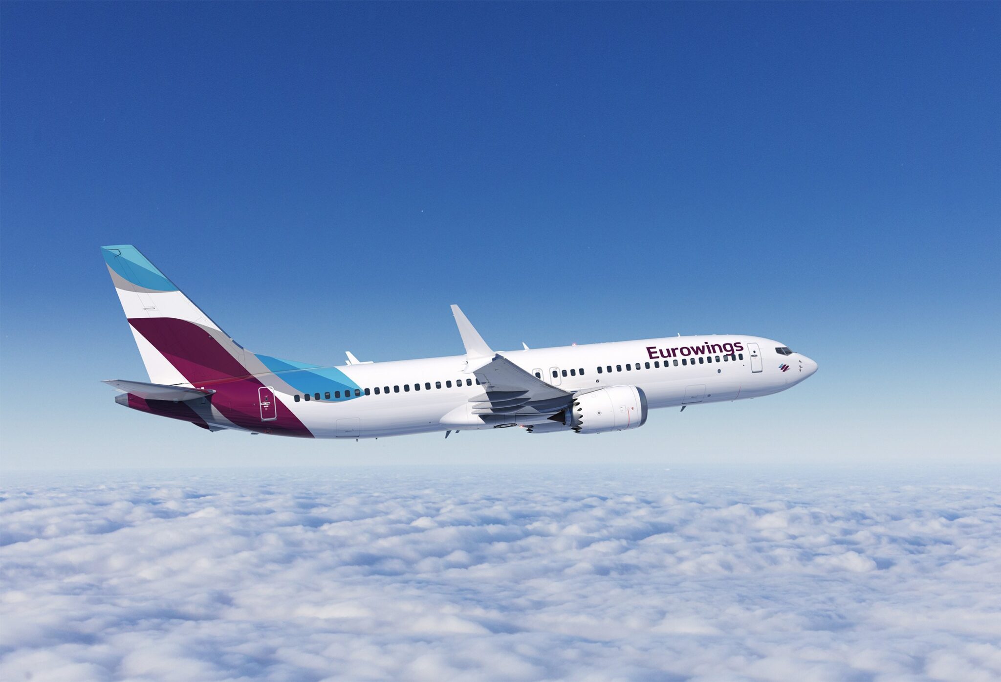 A digital rendering of how the Eurowings Boeing 737 Max 8 will look.