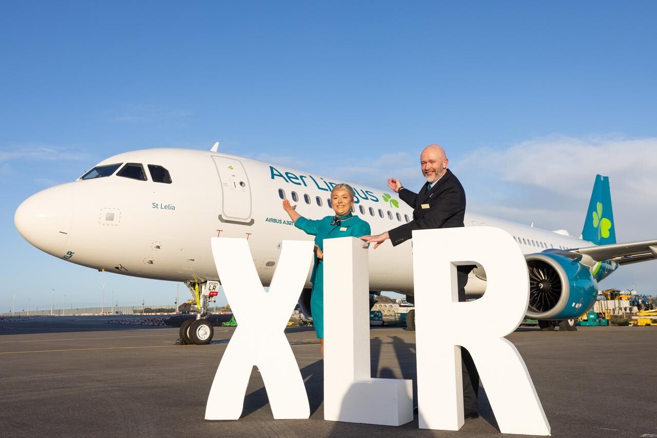 Aer Lingus crew at a photocall for the new A321XLR