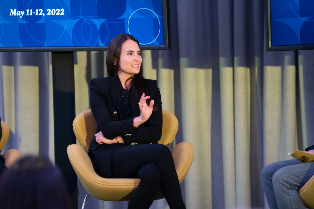 gilda Perez-Alvarado, now Accor's chief strategy officer, spoke on-stage at a Skift Future of Lodging event in 2022 in New York on behalf of JLL