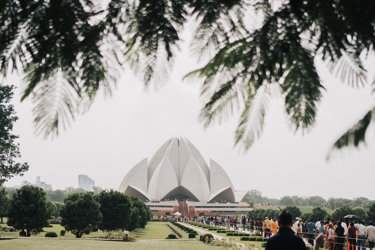 The Lotus Temple in Delhi.