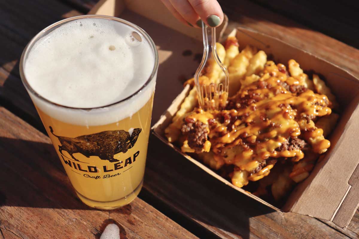 A beer and burger from Wild Leap and Midnyt Burger in LaGrange, Georgia.